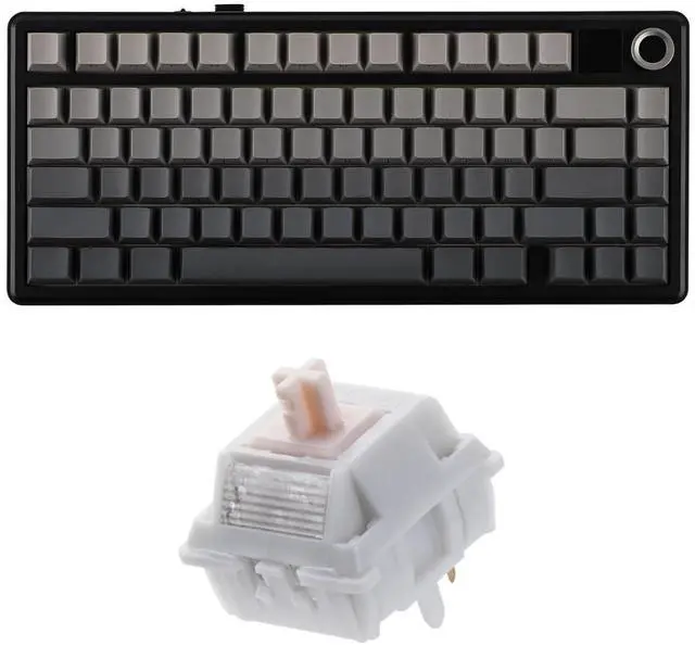 Alt view image 8 of 14 - X Aula F75 MAX Wireless Mechanical Keyboard with TFT Screen and Knob+Cream Marble 47gf Gaming Keyboard Switches