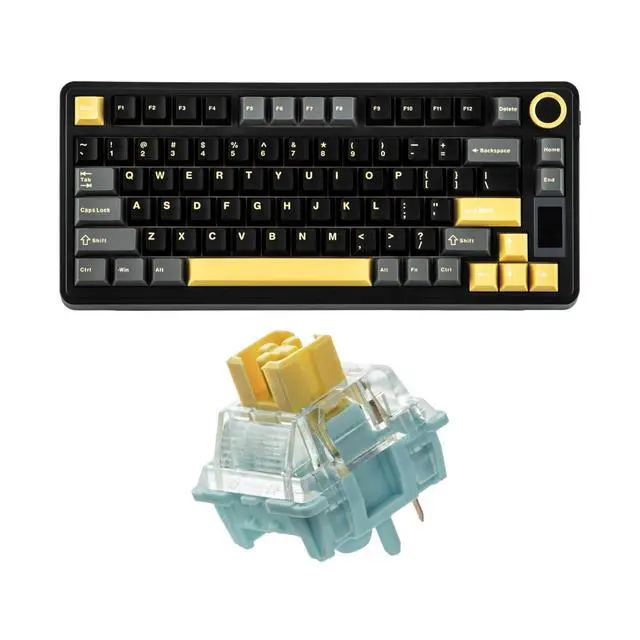 Alt view image 8 of 14 - X Aula EA75 MAX Wireless Gaming Keyboard with Screen & Knob+Sea Salt V3 Silent Mechanical Keyboard Switches Set