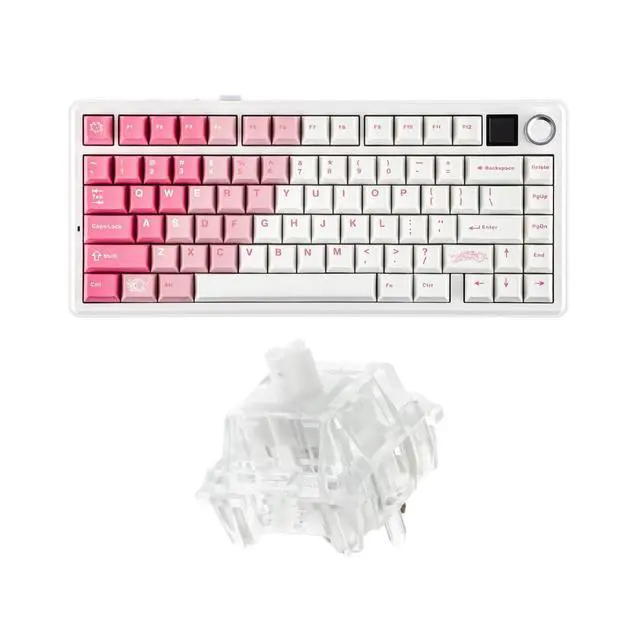 Alt view image 8 of 14 - X Aula F75 MAX Wireless Mechanical Keyboard with TFT Screen and Knob+Crystal Tactile Silent Mechanical Keyboard Switches Set