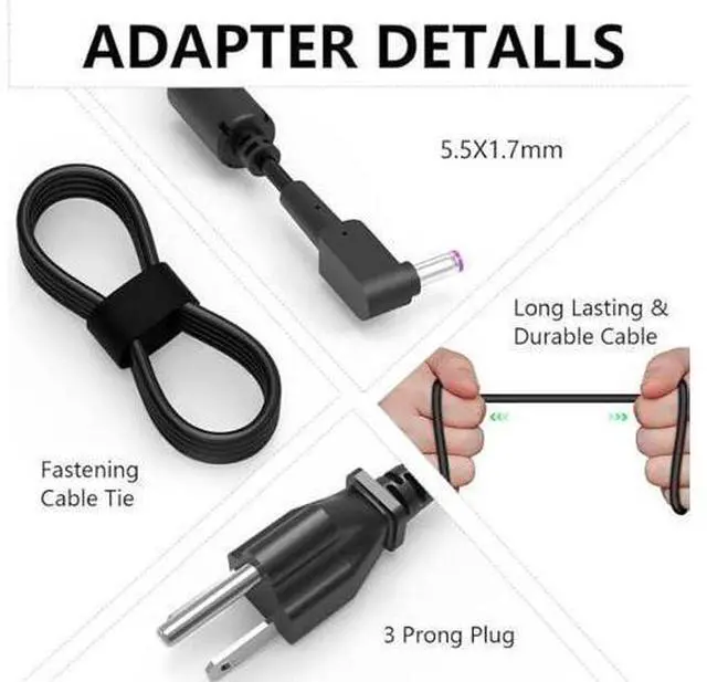 Alt view image 6 of 6 - 135W Charger Fit for Acer Nitro 5 AN515 AN515-51 AN515-41 AN515-53 AN515-52 AN515-43 AN517-51 Laptop Adapter