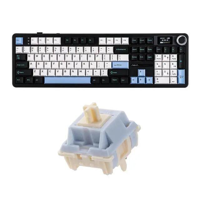 Alt view image 8 of 14 - X Aula F108 PRO Wireless Gaming Keyboard with Screen+Sorane 39gf Gaming Keyboard Switches Set