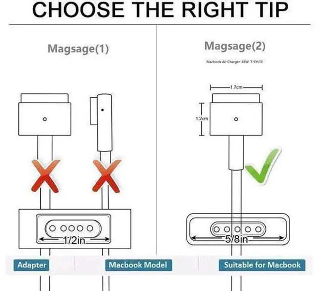 Alt view image 10 of 14 - Mac Book Pro Charger AC 85w Magnetic T-Tip Power Adapter Charger Compatible with MacBook Pro 17/15/13 Inch (Retina 2012-2015)
