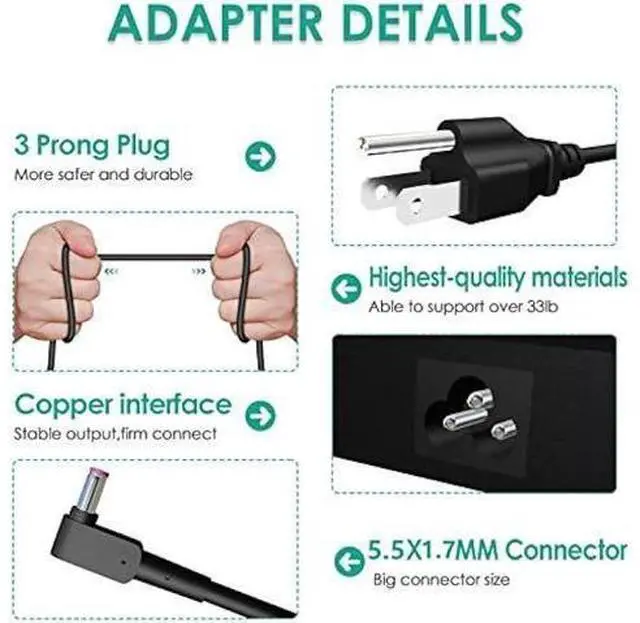 Alt view image 10 of 14 - 135W AC Charger Fit for Acer AN515-55 53 53AG 52KW 56S8 52H0 77KS 51ZY 73AA 76F5 54Q0 76EA 57NA ADP-135KB T Laptop Power Adapter