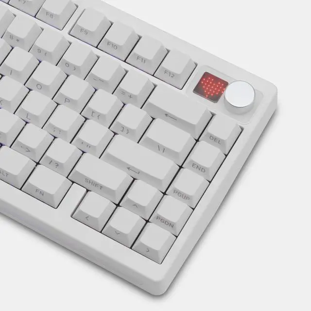 Alt view image 11 of 14 - PMOKEY P75 75% Wireless Mechanical Keyboard, Tri-Mode RGB Gaming Keyboard with Dot-Matrix Display, Aluminum Alloy Body, Volume Knob, Up to 10000mAh Battery (Lite White)