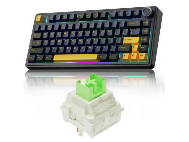 Alt view image 6 of 10 - AULA F75 Wireless Mechanical Keyboard, Gasket Hot Swappable Custom Keyboard + LEOBOG Reaper Switches