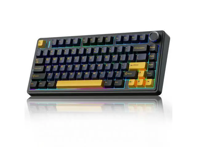 Alt view image 7 of 10 - AULA F75 Wireless Mechanical Keyboard, Gasket Hot Swappable Custom Keyboard + LEOBOG Reaper Switches