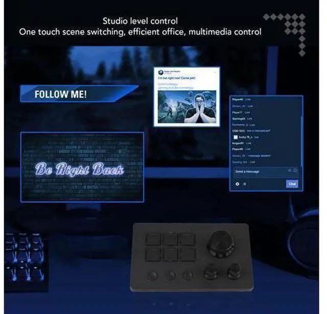 Alt view image 7 of 10 - Visual Keyboard, Visual Keyboard with Knobs 6 Keys LCD Custom Buttons Programmable Keyboards Visual Keyboard for OBS for Twitch for OS X PC (Black)