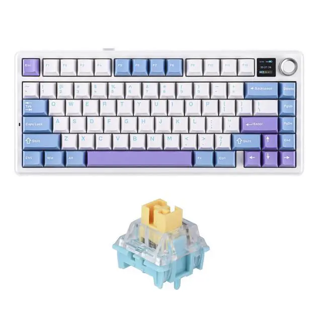 Alt view image 8 of 14 - X Aula F75 MAX Wireless Mechanical Keyboard Reaper Switch+35 Pieces Sea Salt Silent Mechanical Keyboard Switches Set