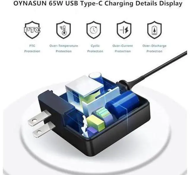 Alt view image 11 of 12 - 65W USB-C Laptop Charger Compatible with Asus Zenbook Series Laptops.