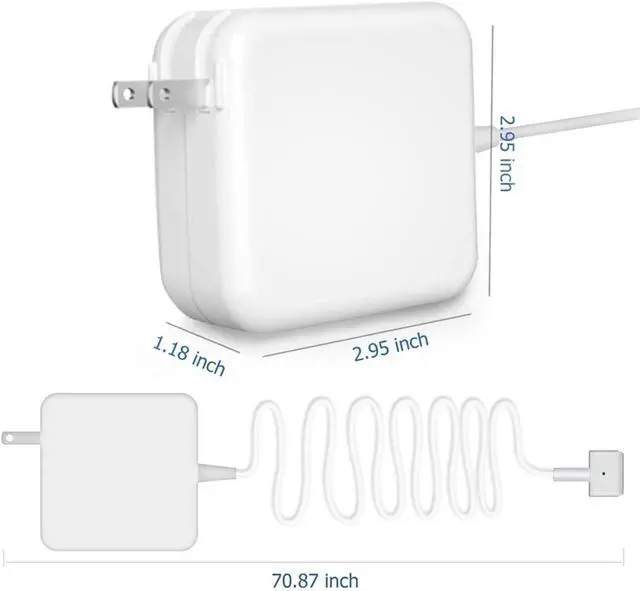 Alt view image 8 of 10 - Mac Book Air Charger Replacement 45W T-Tip AC Power Adapter for Charging Mac Book Air 11-inch and 13-inch