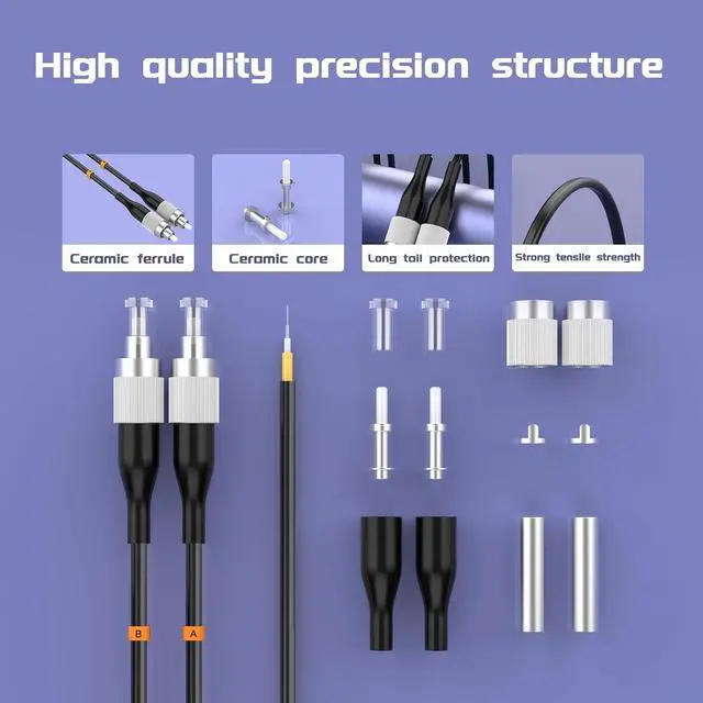 Alt view image 2 of 7 - FC to FC UPC Outdoor Armored Fiber Patch Cable 300Meter/984ft Single Mode Duplex Fiber Optical Cable Patch Cord Jumper,9/125um Fiber Optic Internet Cable TPU Black