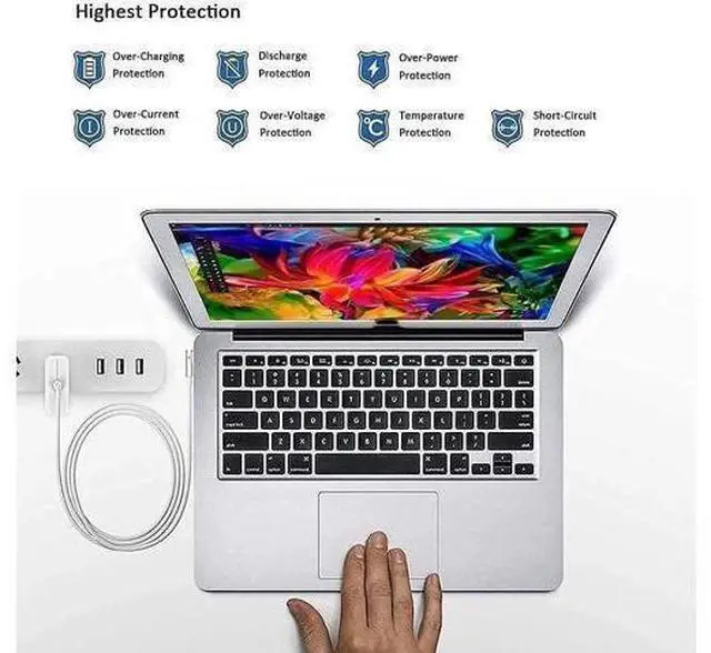 Alt view image 10 of 14 - Universal Charger 60W L-Tip Laptop Charger Compatible with Mac Book Pro Before Mid 2012 Magnetic Powerful Connect Original Quality
