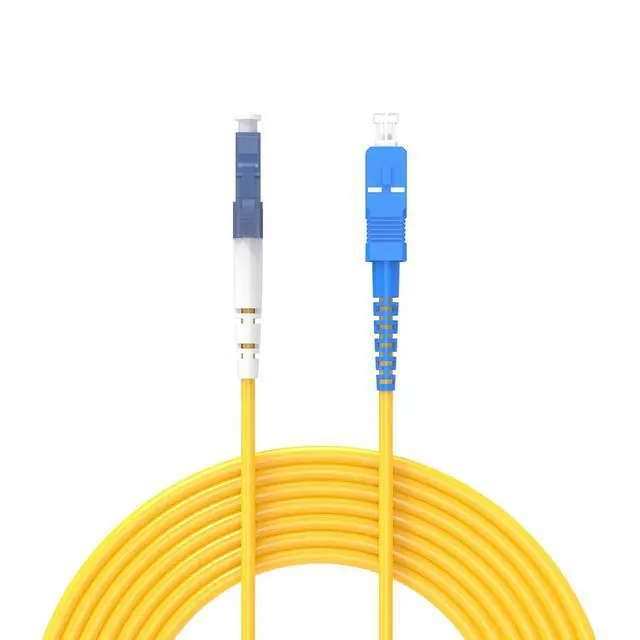 Alt view image 6 of 10 - 60Meters 196ft LC/UPC-SC/UPC Single-Mode Fiber Optic Cable LC to SC OS2 Jumper Optical Patch Cord Simplex 9/125um Yellow LC-SC
