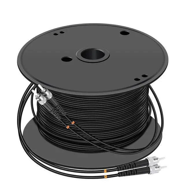 Alt view image 2 of 2 - 400M ST to ST Outdoor Armored Duplex 9/125 SM Fiber Optic Cable Jumper Optical Patch Cord Singlemode 400Meters 1312ft ST-ST