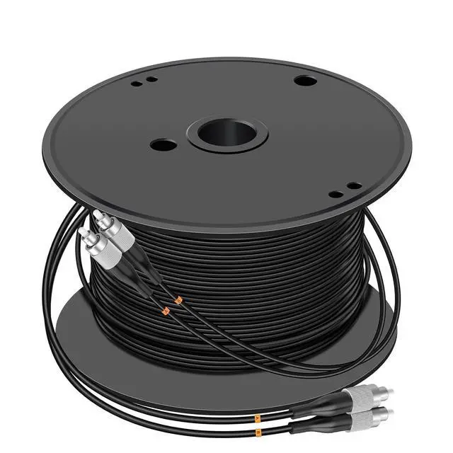Alt view image 2 of 2 - 400M FC to FC Outdoor Armored Duplex 9/125 SM Fiber Optic Cable Jumper Optical Patch Cord 400Meters 1312ft Singlemode