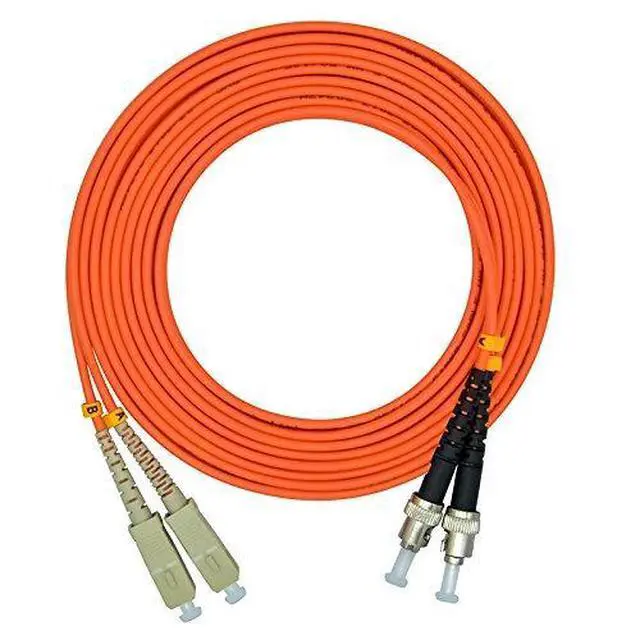Alt view image 2 of 2 - 100 Meters 328ft SC to ST Duplex 62.5/125 OM1 Multimode Fiber Optic Cable Jumper Optical Patch Cord SC-ST