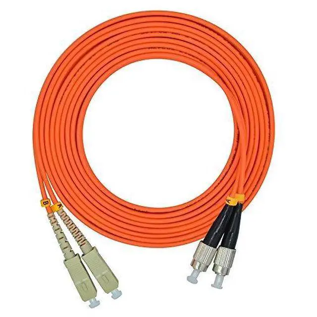 Alt view image 2 of 2 - 100 Meters 328ft SC to FC Duplex 62.5/125 OM1 Multimode Fiber Optic Cable Jumper Optical Patch Cord SC-FC