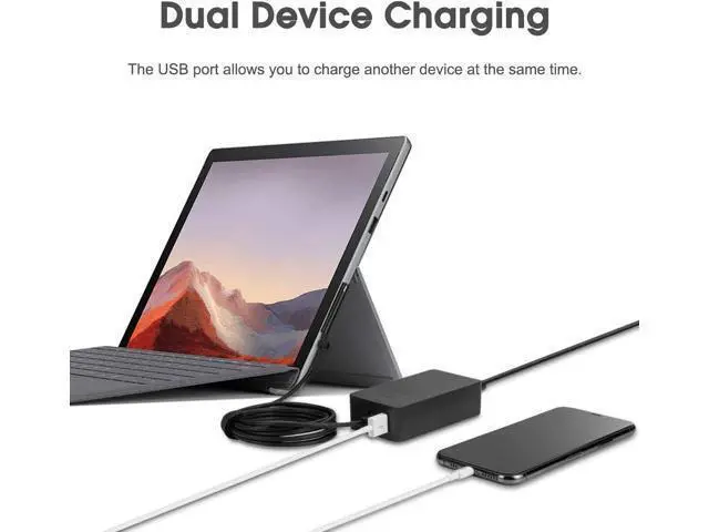Alt view image 10 of 14 - Surface Charger 44W Power Supply Adapter for Surface Pro 3/4/5/6/7 Surface Laptop Surface Book Surface Go Surface Laptop Go with 6.2 Ft Power Cord