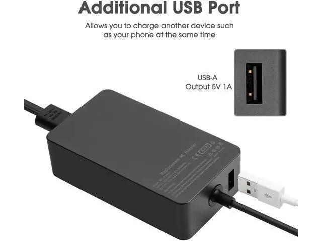 Alt view image 11 of 14 - Surface Charger 44W Power Supply Adapter for Surface Pro 3/4/5/6/7 Surface Laptop Surface Book Surface Go Surface Laptop Go with 6.2 Ft Power Cord