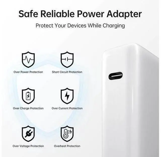 Alt view image 8 of 12 - MacBook Pro Charger 61W USB C Power Adapter for MacBook Pro/Air 13/14 Inch Power Adapter with Type C Power Cord Supply