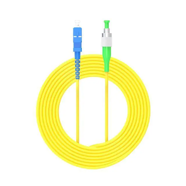 Alt view image 2 of 2 - 15Meters 50ft SC/PC to FC/APC Fiber Optic Cable Jumper Optical Patch Cord Simplex Single-Mode 9/125 SC-FC
