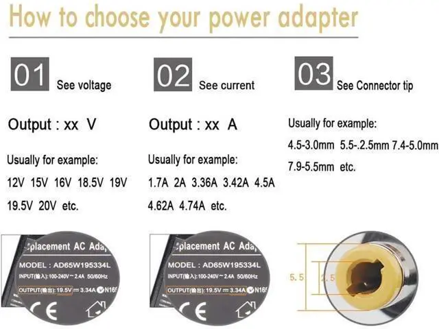 Alt view image 11 of 14 - AC Doctor INC 19V 4.74A 90W Universal AC Power Adapter Laptop Charger for HP Toshiba ASUS IBM Lenovo New 5.5x2.5mm