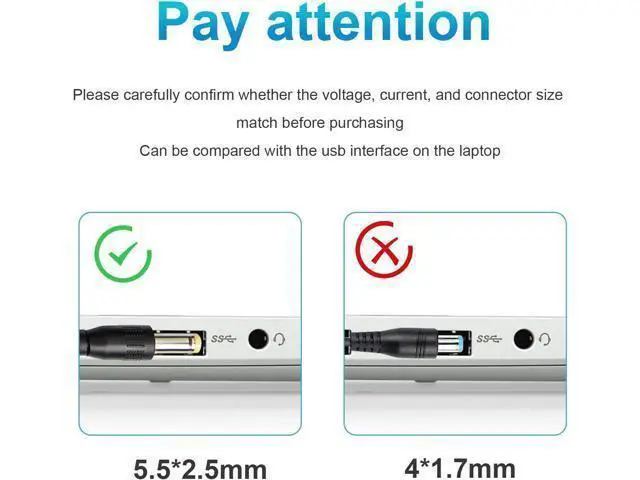 Alt view image 12 of 14 - AC Doctor INC 19V 4.74A 90W Universal AC Power Adapter Laptop Charger for HP Toshiba ASUS IBM Lenovo New 5.5x2.5mm