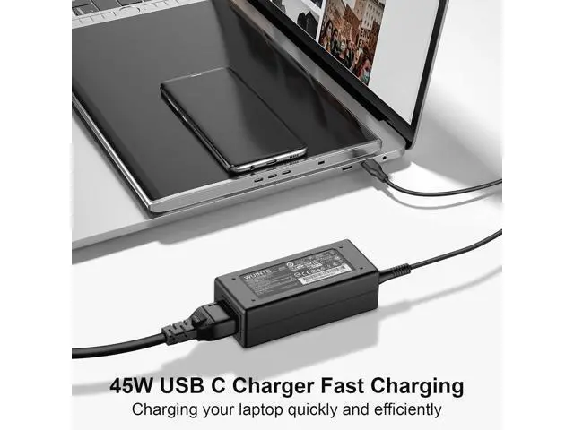 Alt view image 12 of 14 - USB C Laptop Charger Compatible with HP Google Chromebook Type C Power Cord