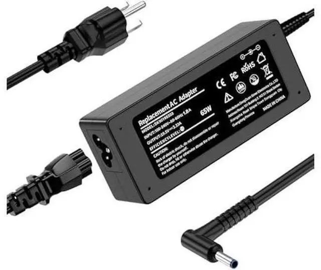 Main image of Charger Compatible with HP Laptop Charger 65W 45W Computer Charger Smart Blue Tip Power Adapter 6FT AC Cord