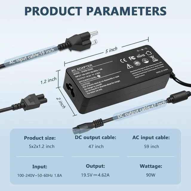 Alt view image 2 of 7 - 90W Universal AC Adapter Laptop Charger Compatible with HP Toshiba IBM Sony Fujitsu Gateway Notebook Ultrabook Chromebook Power Supply Cord with 16 Connectors