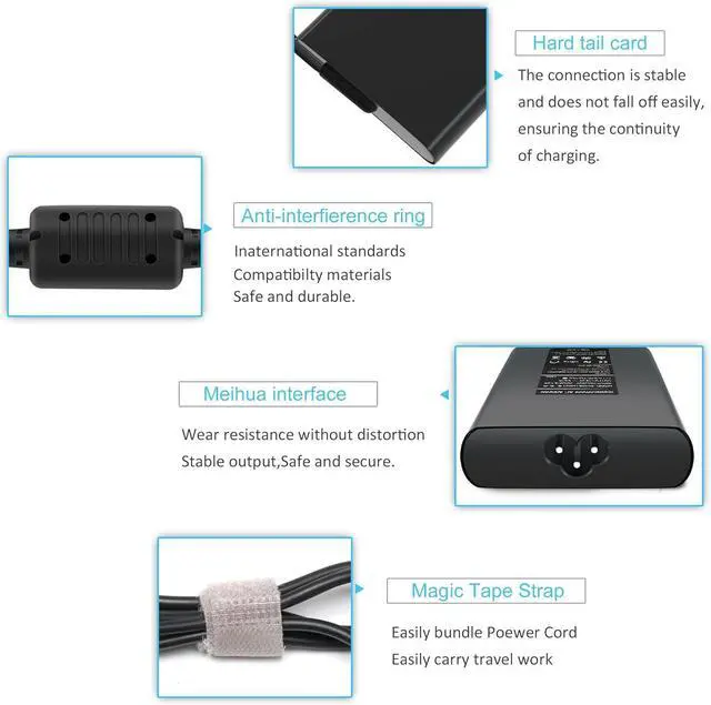 Alt view image 11 of 14 - 130W 19.5V DA130PM130 Power Supply AC Laptop Charger Compatible with XPS 15 7590 9530 9550 9560 9570 Inspiron 7347 7348 7459 Precision M3800 M2800 5510 5520 5530 5540 0V363H 06TTY6