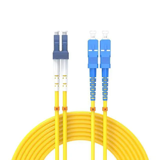Alt view image 7 of 12 - 30Meters 100ft LC/UPC-SC/UPC Single-Mode Fiber Optic Cable LC to SC OS2 Jumper Optical Patch Cord Duplex 9/125um Yellow