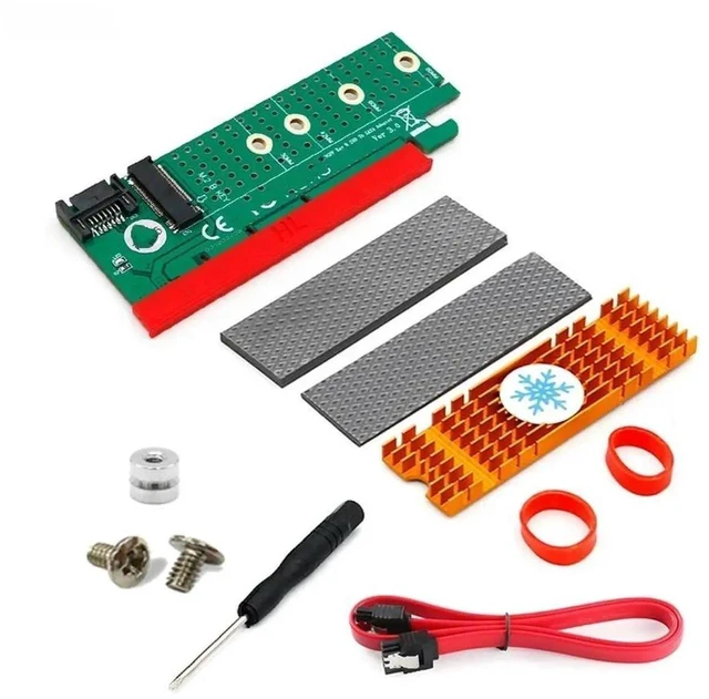 Main image of FOR PCI Express to M.2 NGFF SSD Adapter SATA-Bus M2 SSD B Key PCIE Slot Heatsink SATA Cable for 2230-2280 Size m.2 FULL SPEED