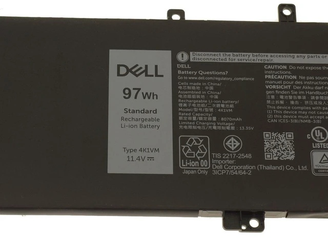 Alt view image 9 of 10 - Dell Original Inspiron 7501 Vostro 7500 G7 7700 6-Cell 97Wh OEM Battery W62W6