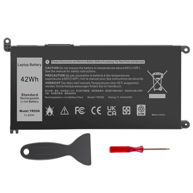 Alt view image 6 of 10 - 42Wh YRDD6 Battery for Dell Latitude 3310 2-in-1 Inspiron 5481 5482 5485 5491 5591 2-in-1