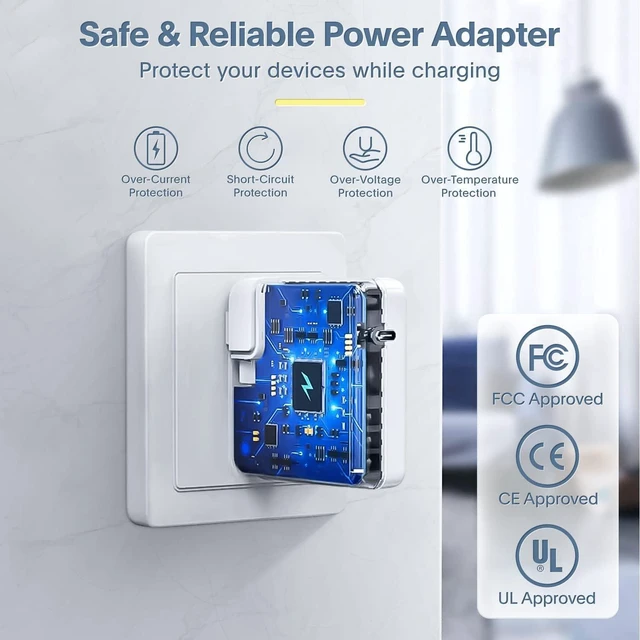 Alt view image 4 of 7 - Mac Book Pro Charger - 118W USB C Charger Power Adapter Compatible with USB C Port MacBook Pro & MacBook Air 13 14 15 16 inch New ipad Pro and All USB C Device 7.2ft USB-C to C Charge Cable