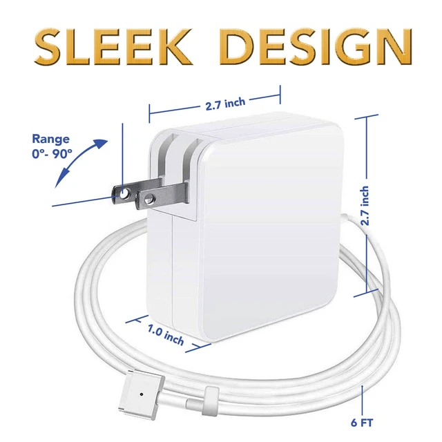 Alt view image 4 of 7 - New Power Charger For 2013 2014 2015 Apple Macbook Air 11/13" A1466 45W 14.85V 3.05A (ZA-APPLE-45W-MS2)