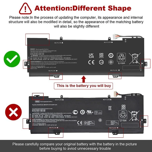 Alt view image 7 of 10 - 11.55V Battery for HP Spectre X360 15-BL112DX/ 15 bl012dx/ 15-BL012DX/ 15-BL108CA/ 15-BL002xx/