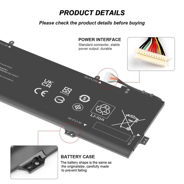 Alt view image 9 of 10 - 11.55V Battery for HP Spectre X360 15-BL112DX/ 15 bl012dx/ 15-BL012DX/ 15-BL108CA/ 15-BL002xx/