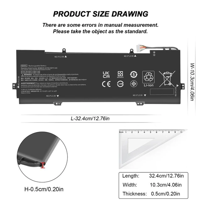 Alt view image 10 of 10 - 11.55V Battery for HP Spectre X360 15-BL112DX/ 15 bl012dx/ 15-BL012DX/ 15-BL108CA/ 15-BL002xx/