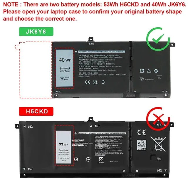 Alt view image 7 of 10 - 40Wh JK6Y6 Battery for Dell Latitude 3410 3510 Vostro 5300 5301 5401 5402 5501 5502