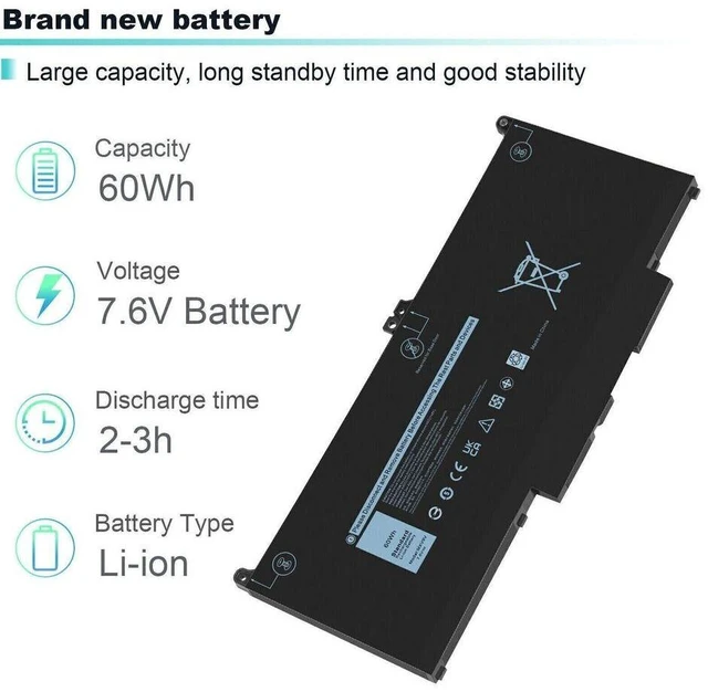 Alt view image 8 of 10 - 60Wh MXV9V Battery for Dell Latitude 5300 5310 7300 7400 E5300 E5310 E7300 E7400