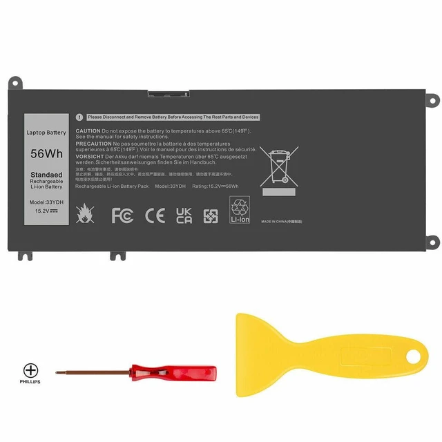 Alt view image 6 of 10 - 56Wh 33YDH Battery for Dell Latitude 13 3000 3380 3480 3400 3500 14 3490 15 3590 3580