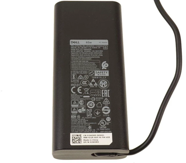 Alt view image 7 of 8 - New Dell OEM 65-Watt Charger AC Power Adapter USB Type-C 65W 2WDR5 JJ12F
