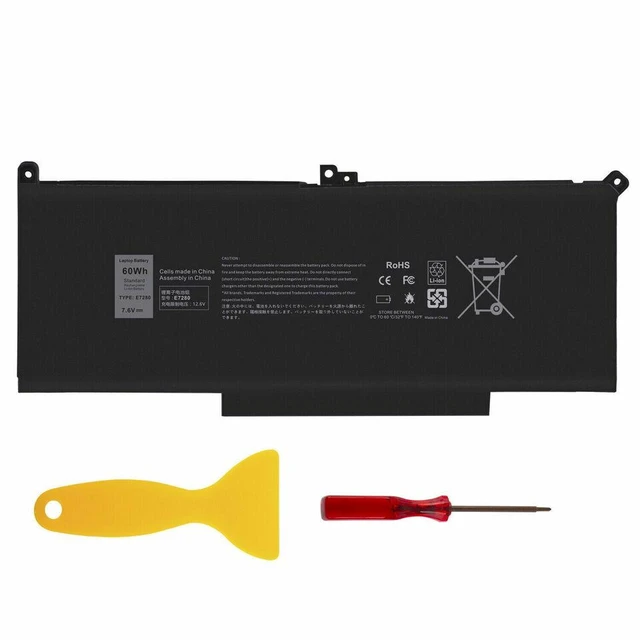 Alt view image 6 of 10 - 60Wh F3YGT Battery for Dell Latitude 14 7000 7480 7490 Latitude E7280 E7380 E7480 E7290 E7390 E7490