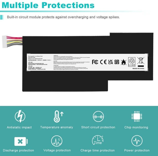 Alt view image 8 of 10 - 11.4V Battery for MSI MS-17B4 MS-17F3 MS-17F4 MS-17B3 MS-17F1