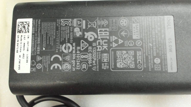 Alt view image 6 of 6 - Dell VT148 AC Adapter With USB Type-C Connector And 3-prong Power Cord - 65 Watts - 100 to 240 Volts