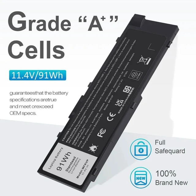 Alt view image 8 of 10 - 91Wh MFKVP Battery for Dell Precision 7510 7520 7710 7720 M7510 M7710