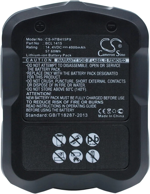 Alt view image 6 of 10 - Replacement for Battery Hitachi DV 14DV, DV 14DVA, DV 14DVKS, G 14DL, UB 18D, UB 18DL, WH 14D, WH 14DA, WH 14DAF2, WH 14DH, WH 14DL, WH 14DM, WH 14DMB