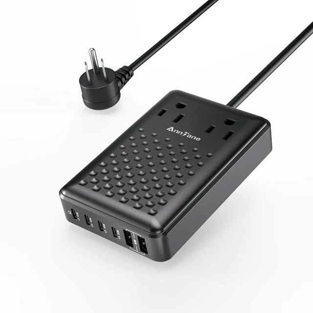 Alt view image 8 of 14 - Charging Station 140W USB C Charger Block Upgraded GaN III 8-in-1 Fast Charging Station HubPD 65W Laptop Charger Adapter Compatible with Compatible with MacBook Air/Pro iPhone16/15 Galaxy S24 etc